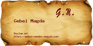 Gebei Magda névjegykártya